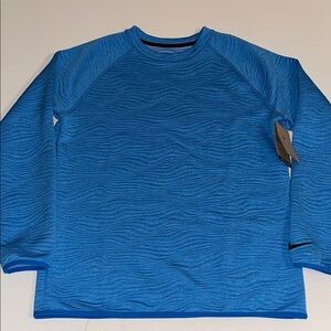 Nike Golf Shirt Mens  M Dri-FIT Tour Sand Trap Rake Pattern Tech Pocket Blue NWT